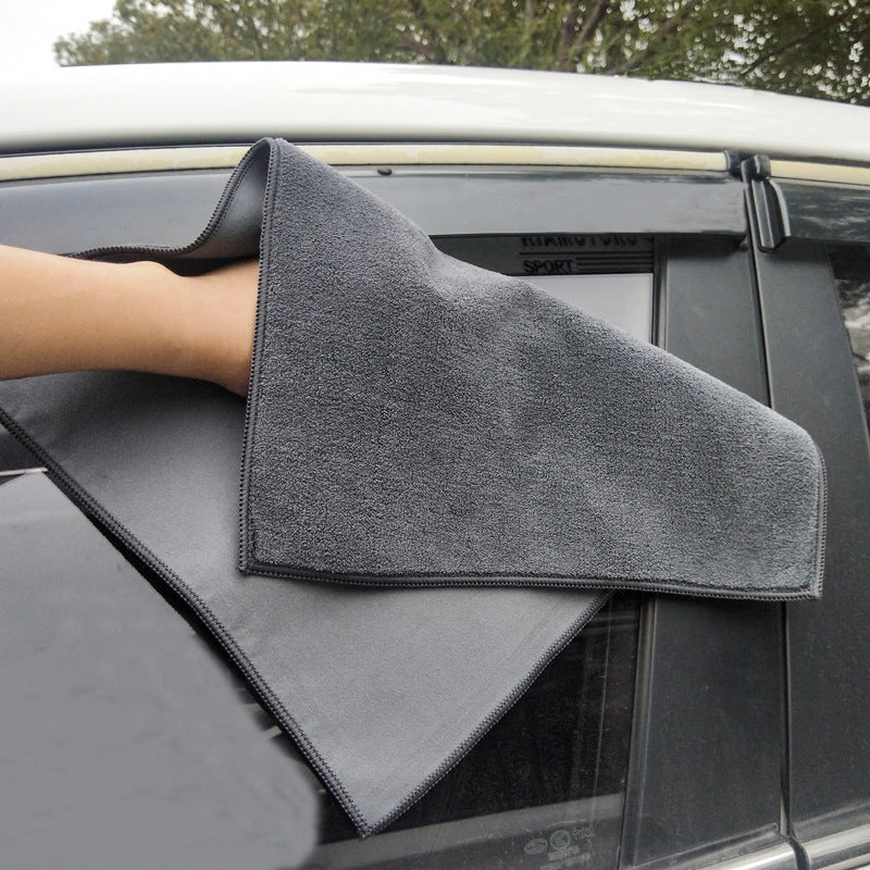 Thickened coral fleece absorbent double-sided microfiber car cleaning cloth