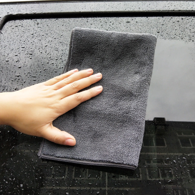 Thickened coral fleece absorbent double-sided microfiber car cleaning cloth